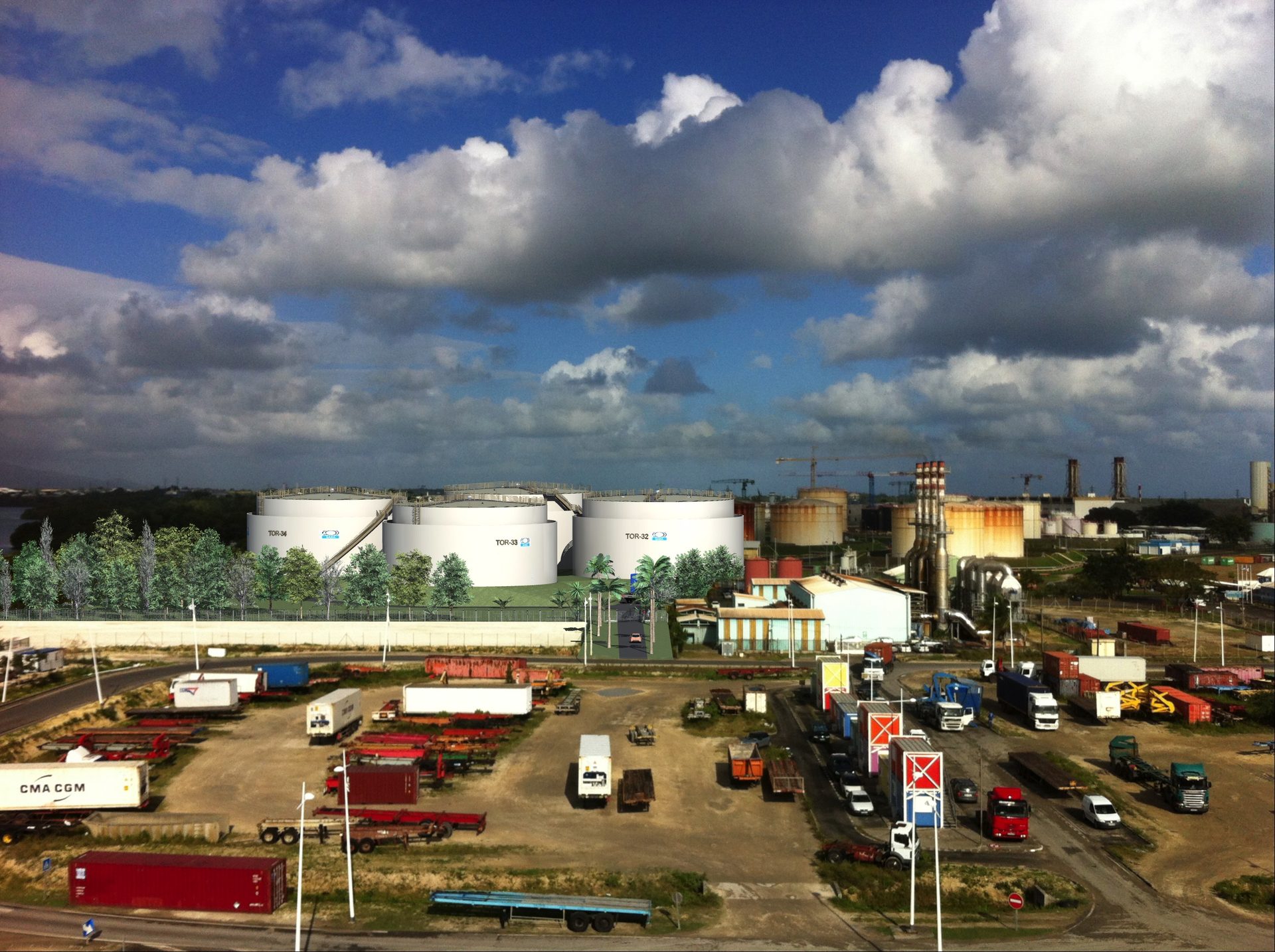 Extension cuves carburant SARA — raffinerie Baie-Mahault, 2013